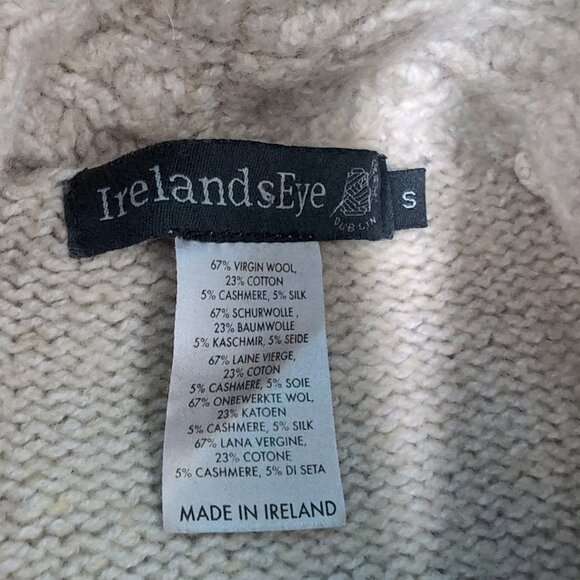 IrelandsEye Wool Blend Cream Off White Cardigan Women Size Small - Picture 9 of 9